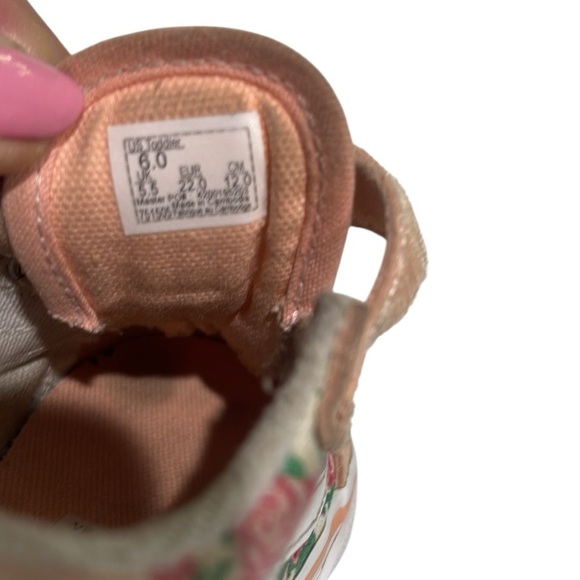 Vans Baby/Toddler Frog Frolic Old Skool V Sneakers Peach SZ 6 - Picture 8 of 8